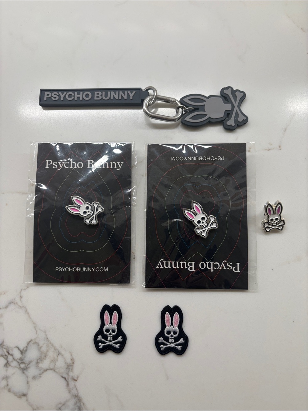 Psycho Bunny Keychain, Pins & Patches